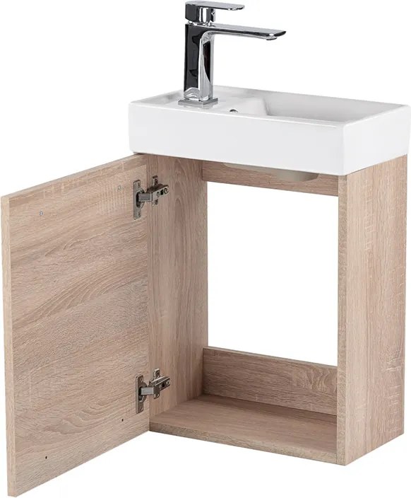 Fantastic fürdőszoba bútor Melanie tükörrel, sonoma tölgy színben