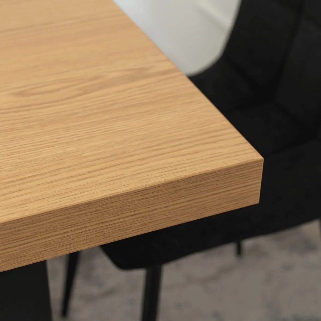 Bővíthető Étkezőasztal Aranytölgy/Fekete Színben. EDWIN 160-260 cm