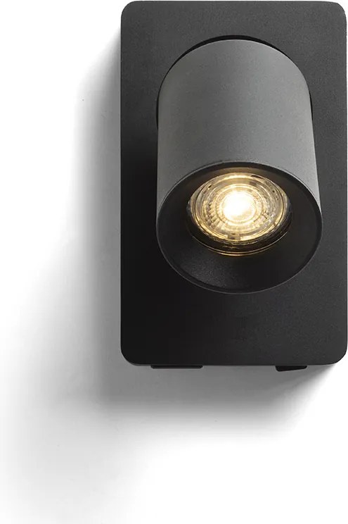 RENDL VOLTERA USB nástěnná černá 230V LED GU10 9W