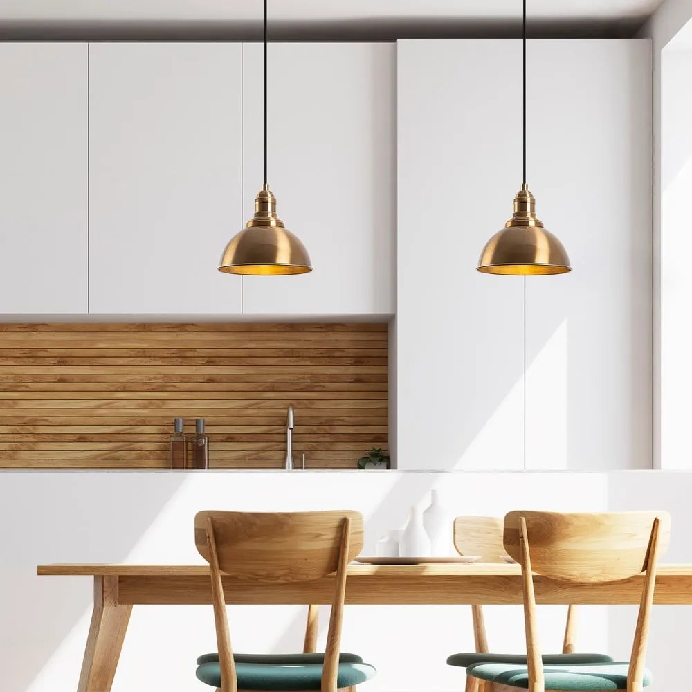 Bronzszínű függőlámpa fém búrával ø 21 cm Varzan – Opviq lights