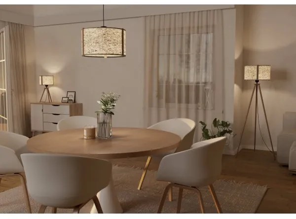 Eglo 390323 - Csillár zsinóron HONTONGAS 1xE27/25W/230V bézs