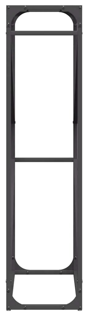 fekete hidegen hengerelt acél tűzifatároló 60x25x100 cm