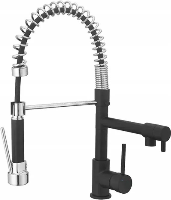 Bilbrough Cooke &amp; Lewis álló konyhai csaptelep, fekete, ezüst