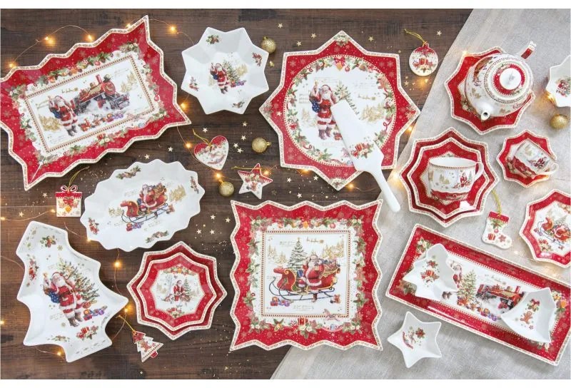 Karácsonyi porcelán díszek, 6 db-os szett, 7 cm, díszdobozban - Christmas Memories