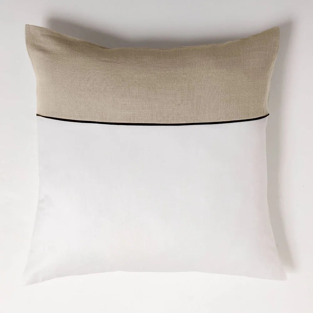 Fehér-bézs kétszemélyes-hosszabbított pamut ágyneműhuzat 240x220 cm Gabrielle – douceur d'intérieur