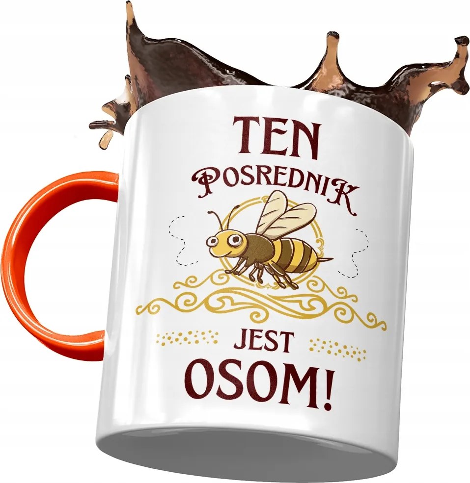 Narancssárga bögre a Közvetítőnek Darázs! fényképes nyomattal