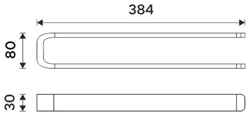 NIMCO NK 30098-26 - Fali törölközőtartó NIKAU 39 cm fényezett króm