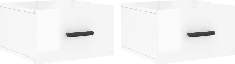 vidaXL 2 db magasfényű fehér fali éjjeliszekrény 35x35x20 cm