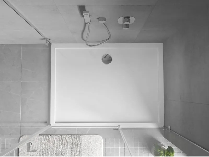 Mexen Flow téglalap alakú slim zuhanytálca 90 x 85 cm, fényes fehér - 46R108590