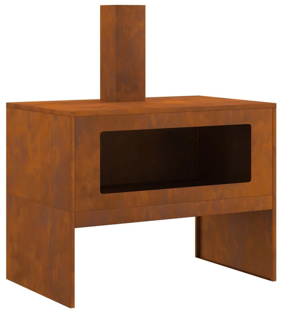 Tűzrakó Barna 80 x 50 x 96 cm időjárásálló acél