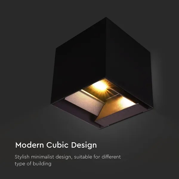 LED napelemes fali lámpa szenzorral LED/9W/3,7V 3000/4000/5000K IP65 fekete