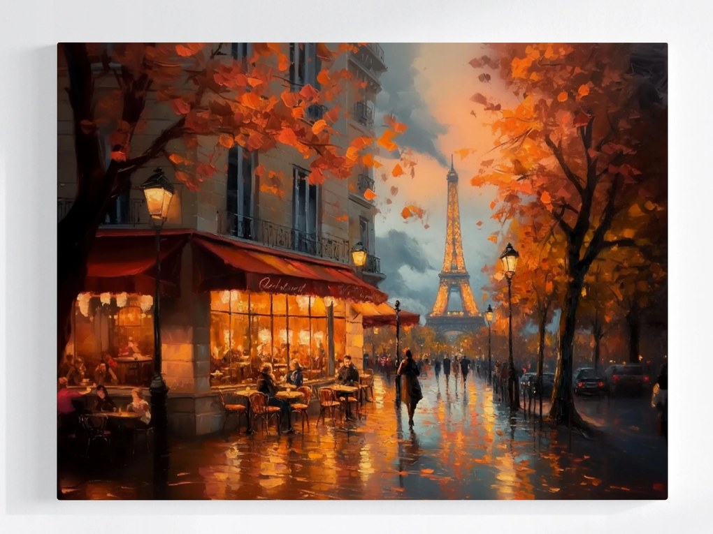 Canvas Vászonkép Párizs Eiffel-torony Ősz Naplemente 100x75