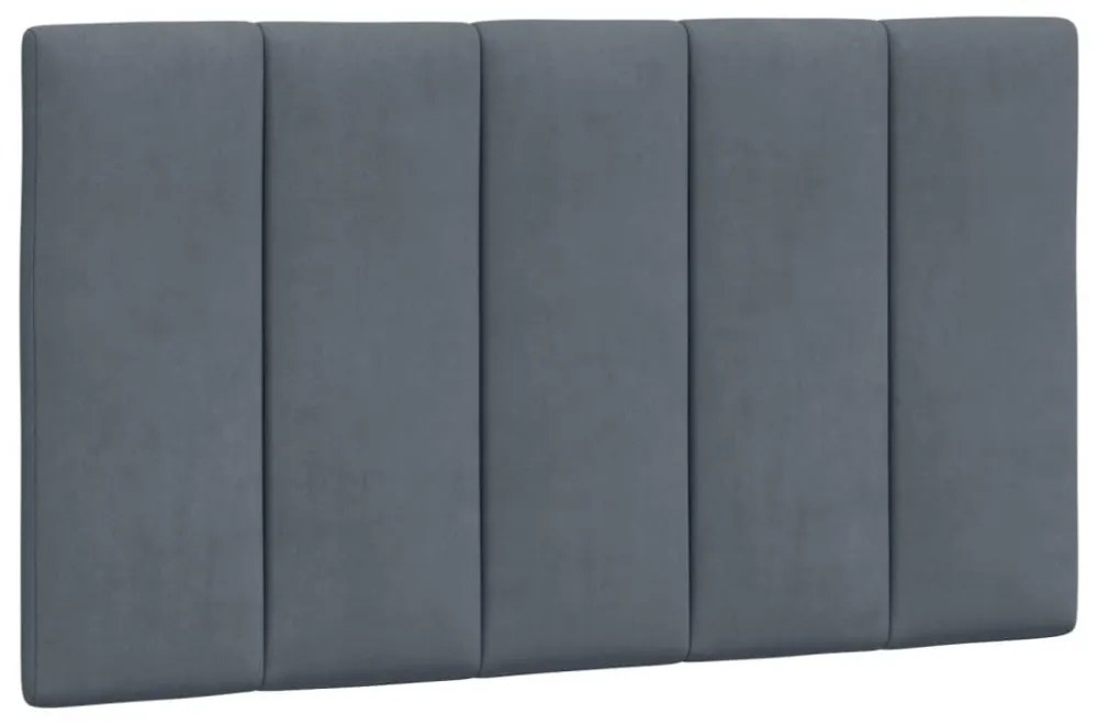 sötétszürke bársony ágykeret LED-világítással 90 x 190 cm
