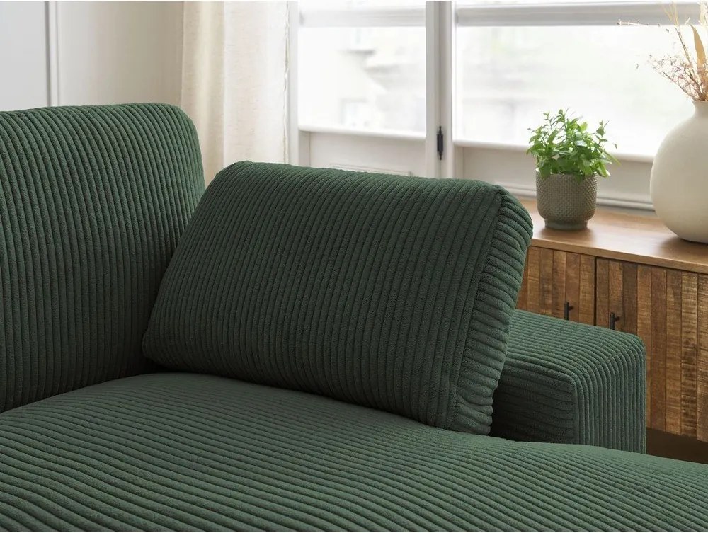 Zöld kordbársony sarokkanapé Belair – Bobochic Paris