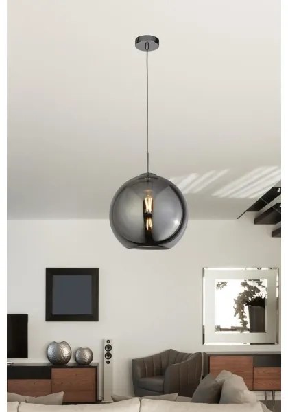 Searchlight - Csillár zsinóron BALL 1xE27/60W/230V fekete