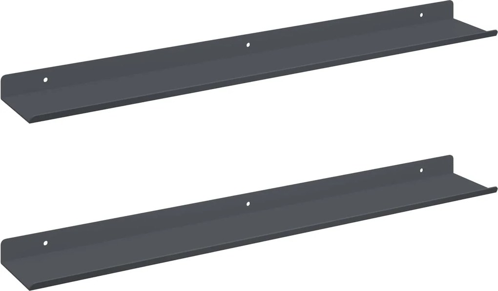 vidaXL Lebegő polc 2 pcs Antracit 60 x 9 x 2,5 cm Acél