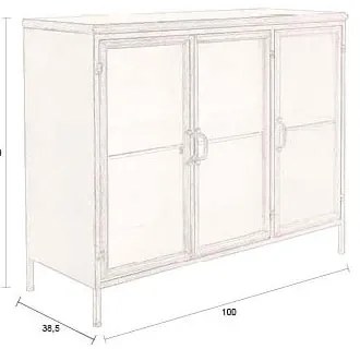 Aranyszínű fém tálalószekrény 100x80x38,5 cm Gertlush – Dutchbone