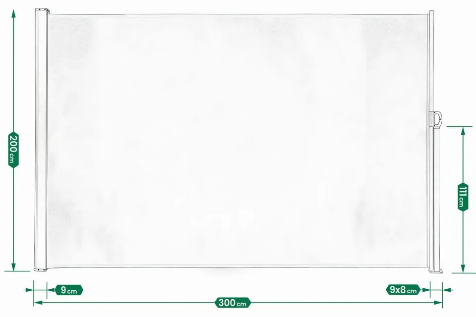 Oldalsó teraszmarkíz 200×300 cm - antracit