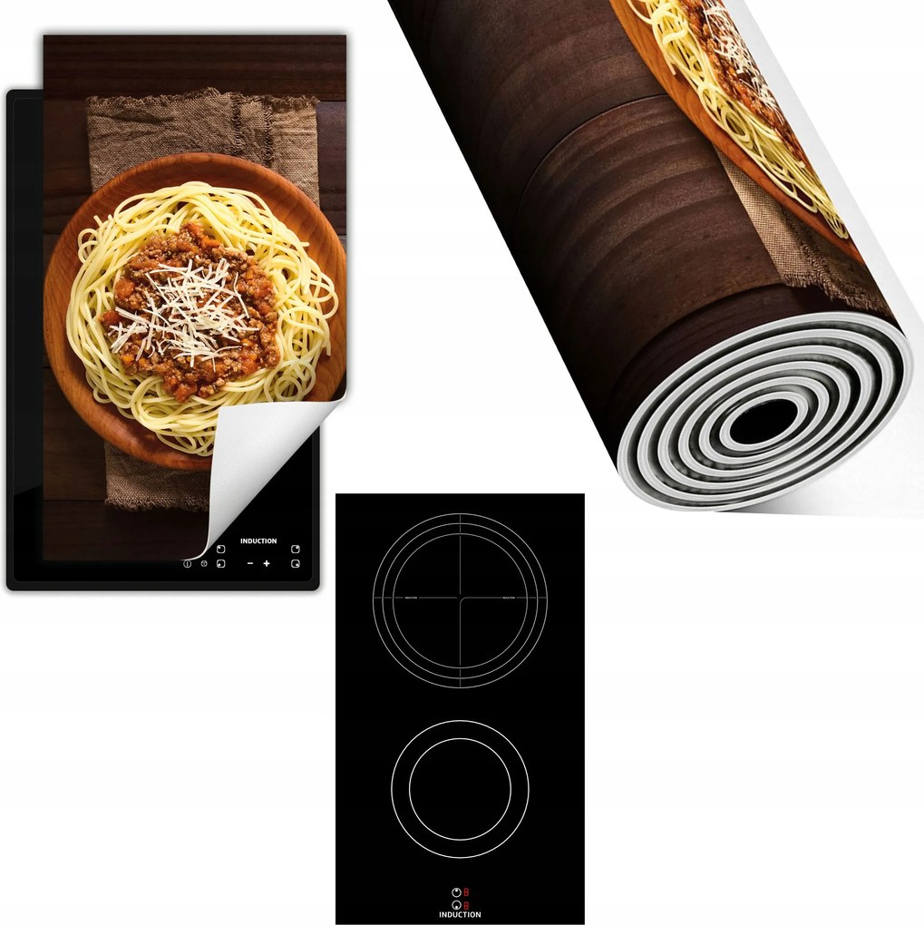 Indukciós Védőszőnyeg Konyhapult 30x52 spagetti fa