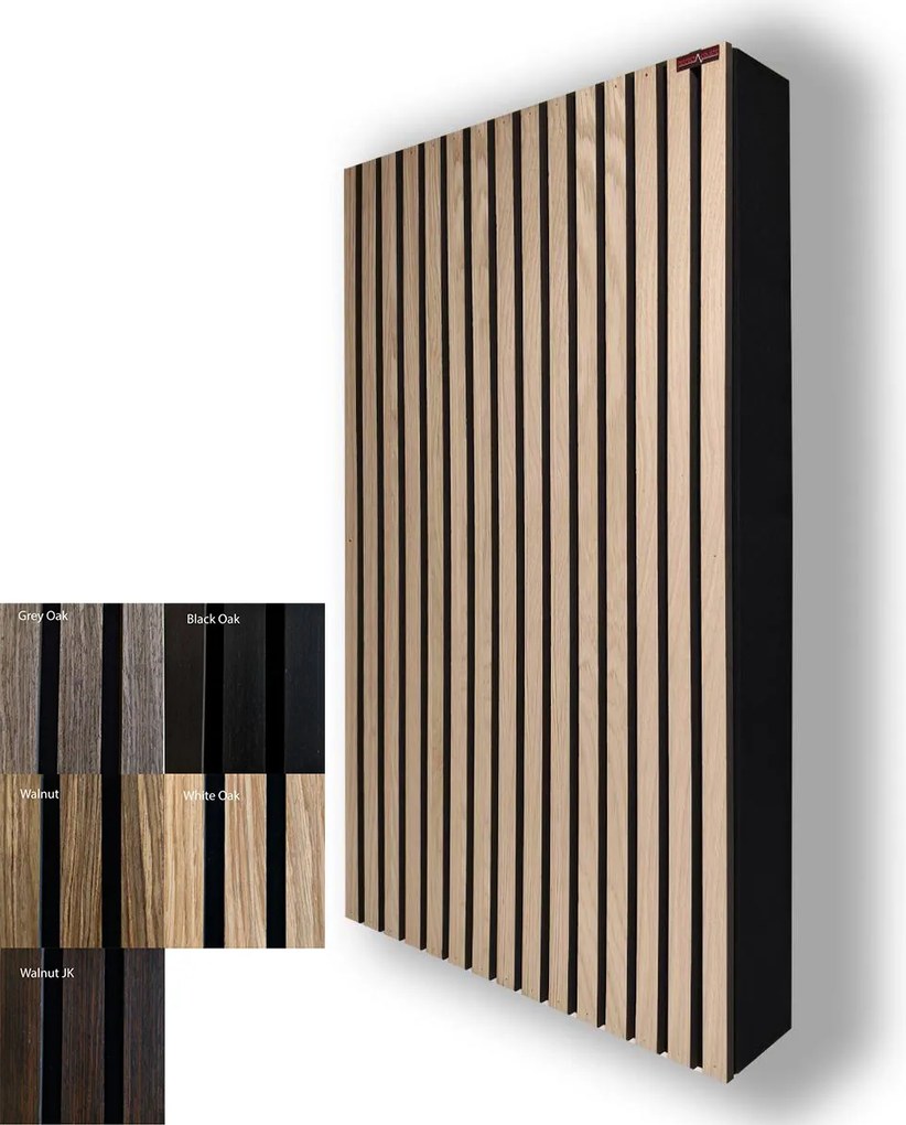Akusztikai panel fa lamellás előlappal 100x58,5x8-13cm - 100x58,5x8cm csomagolás és szállítás nélkül