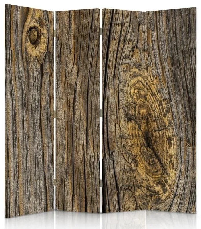 Gario Paraván Csomózott deszkák Méret: 145 x 170 cm, Kivitelezés: Forgó paraván 360°