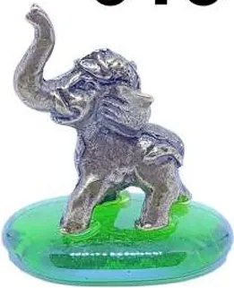 Fém Figura Szerencsére Elefánt Áll Egy Színes Kőn