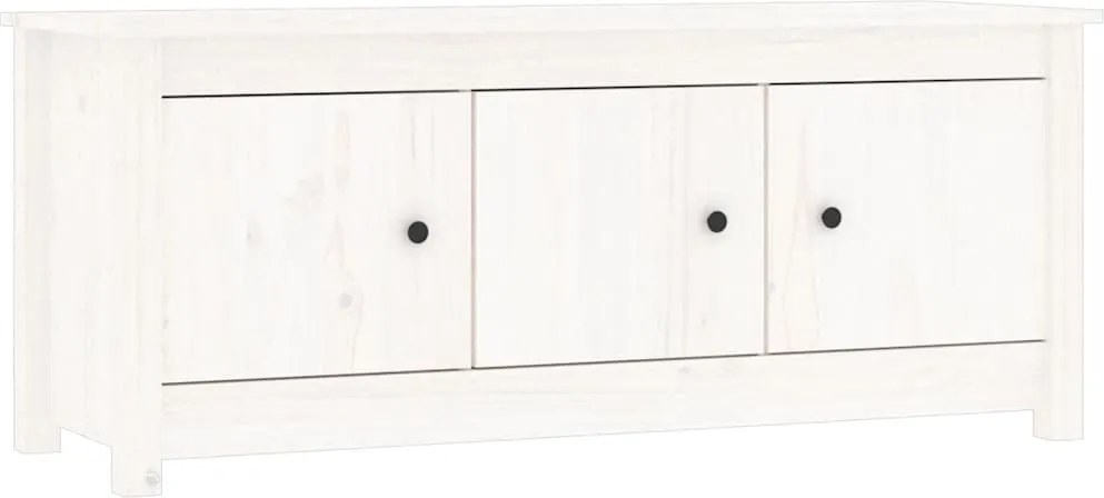 vidaXL fehér tömör fenyőfa cipősszekrény 110 x 38 x 45,5 cm