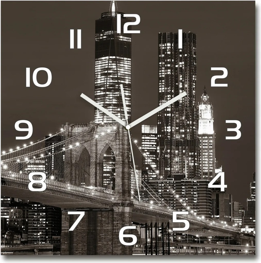 Csendes üveg falióra Manhattan New York 60x60 cm