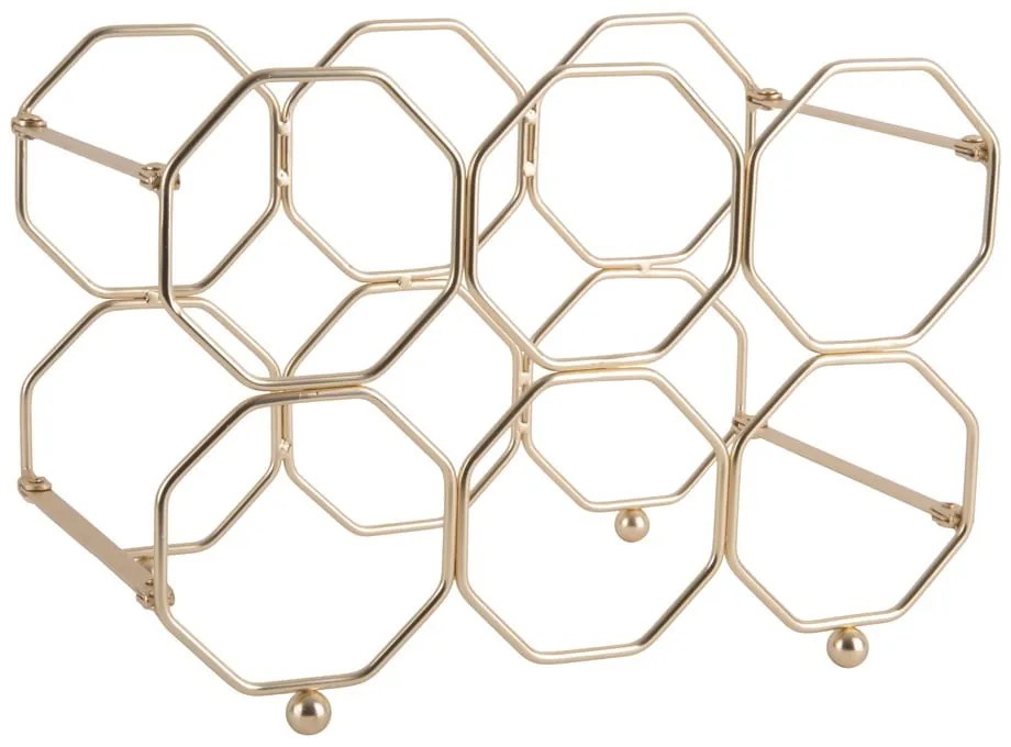 Honeycomb aranyszínű fém összecsukható bortartó - PT LIVING