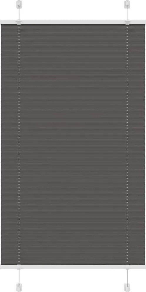 vidaXL pliszírozott redőny fekete 75x100 cm szövetszélesség 74,4 cm