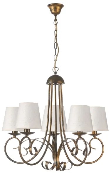 ONLI - Csillár láncon POMPEI 5xE14/6W/230V bronz