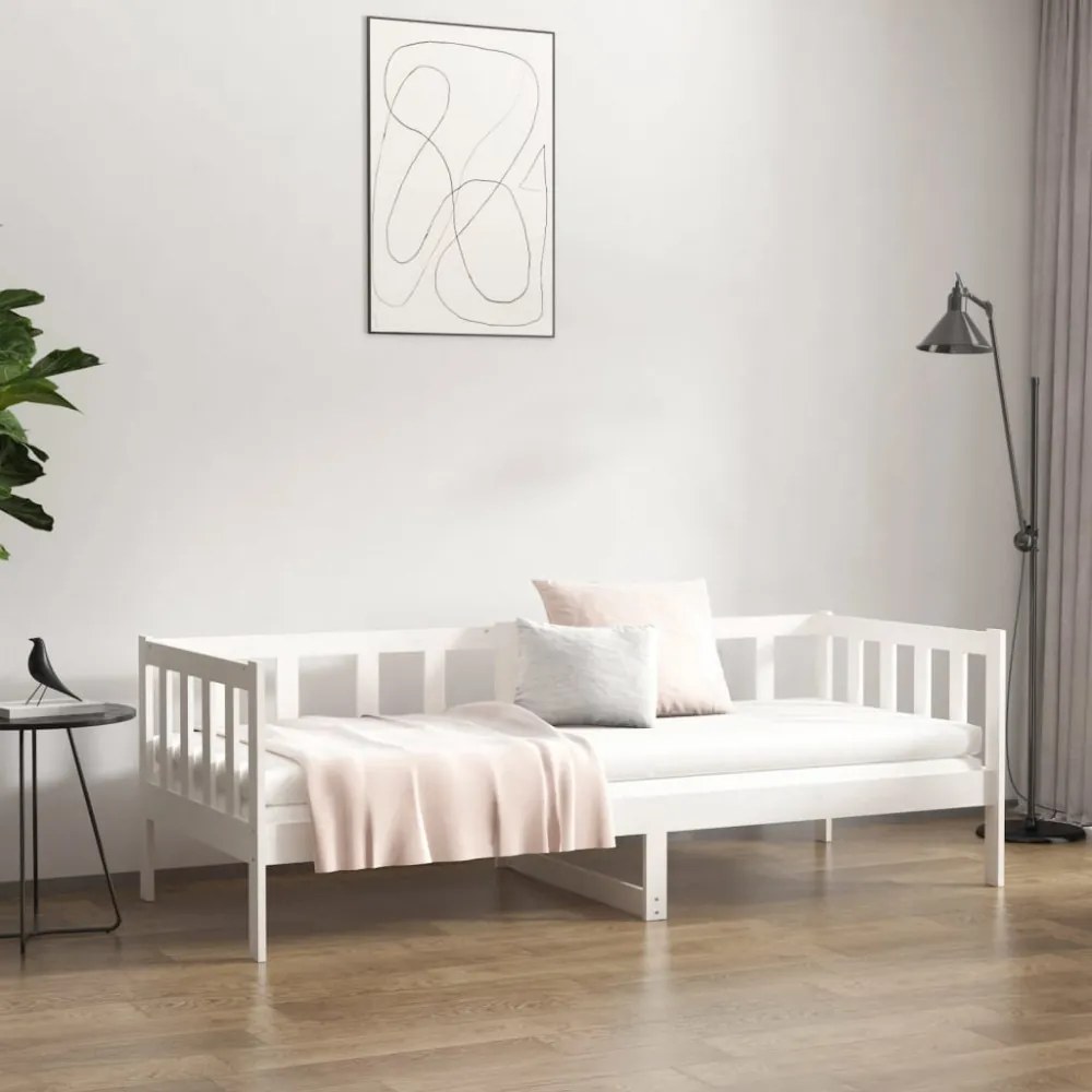 fehér tömör fenyőfa kanapéágy matrac nélkül 80 x 200 cm