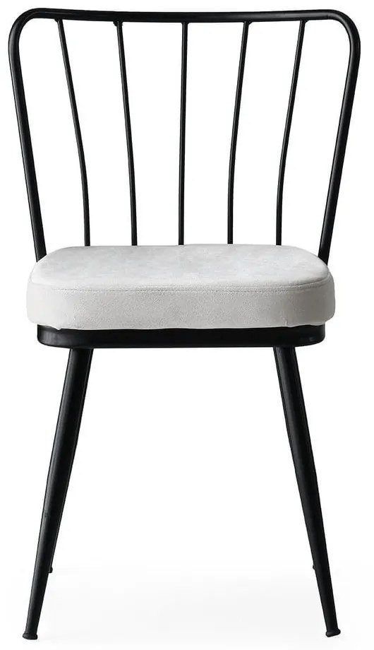 Fehér-fekete fém étkezőszék szett 2 db-os Yildiz – Kalune Design