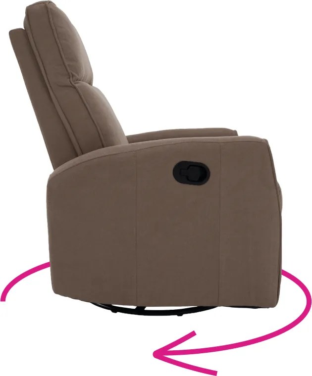 Relax forgószék fotel, szürkésbarna taupe, MEKENZI