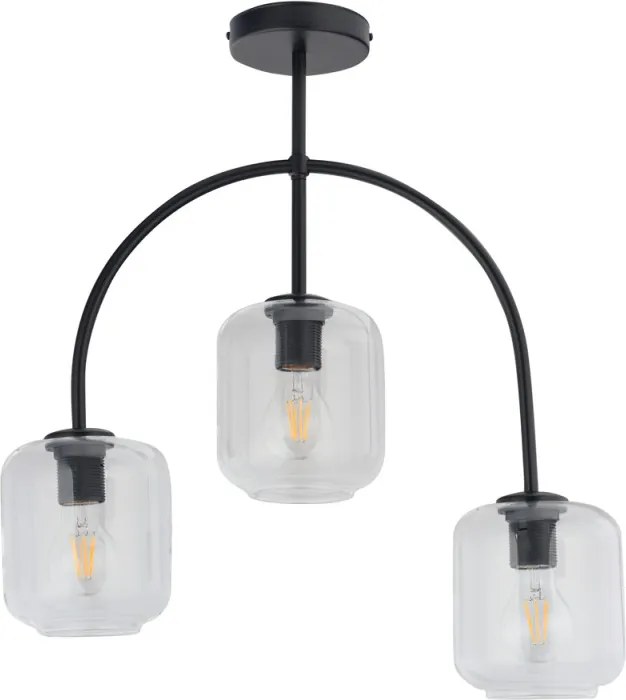 SIGMA LIGHTING 32245 SHINE Mennyezeti Csillár Fekete, Átlátszó E27 IP20