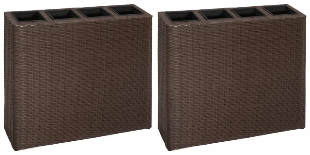 2 darab barna polyrattan kerti magaságyás 4 kaspóval