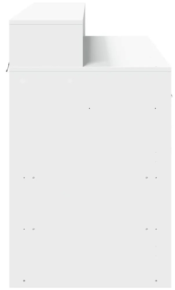 fehér szerelt fa íróasztal LED-világítással 120 x 55 x 91 cm
