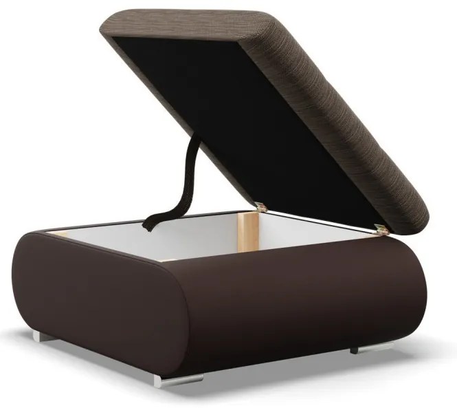 Tokio puff, fonott + műbőr, barna