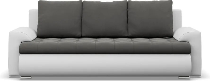 Tokio kanapéágy, bársony + műbőr, szürke - fehér