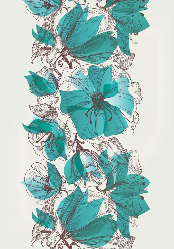 Fotótapéta Kék virágok modern minta elegancia frissesség 206x275 +ragasztó