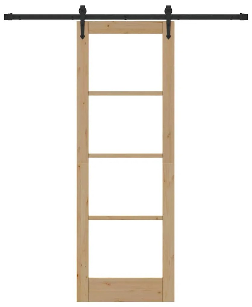 Egyszerű Csúszó Ajtó Barna 73.5 x 211 cm Fa és fém