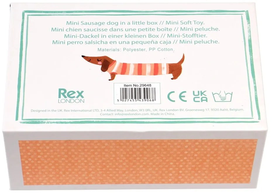 Plüssjáték Mini Sausage Dog in a Little Box – Rex London
