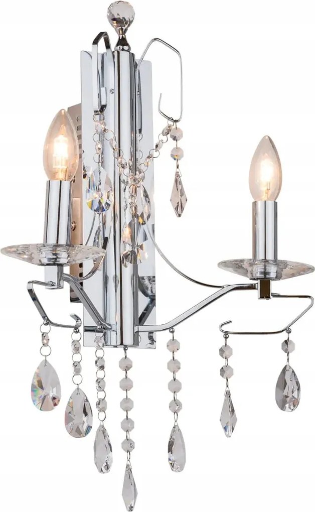 Fali lámpa Italux Royal króm, 2xE14, 40W, szabályozható