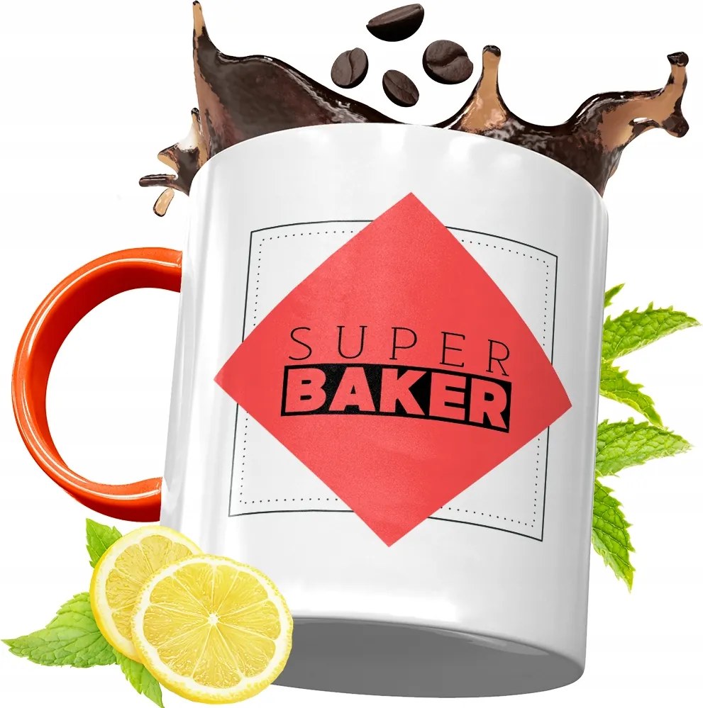 Narancssárga Bögre Péknek Ajándék fényképes nyomtatással