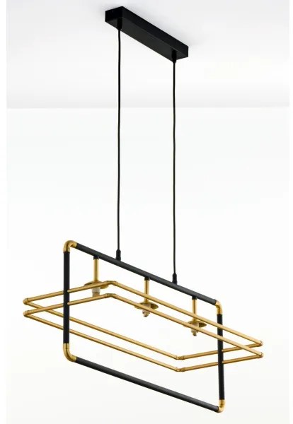 Jupiter 2027 - Csillár zsinóron FIORI 3xG9/10W/230V fekete/arany/bézs