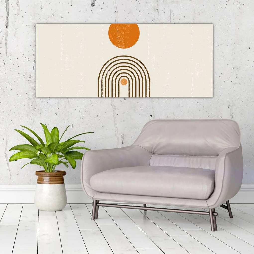 Kép - Barna ívek (120x50 cm)
