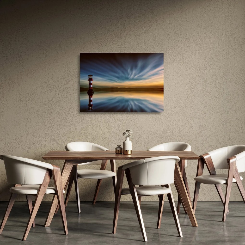 Világítótorony képe (üvegen) (70x50 cm)