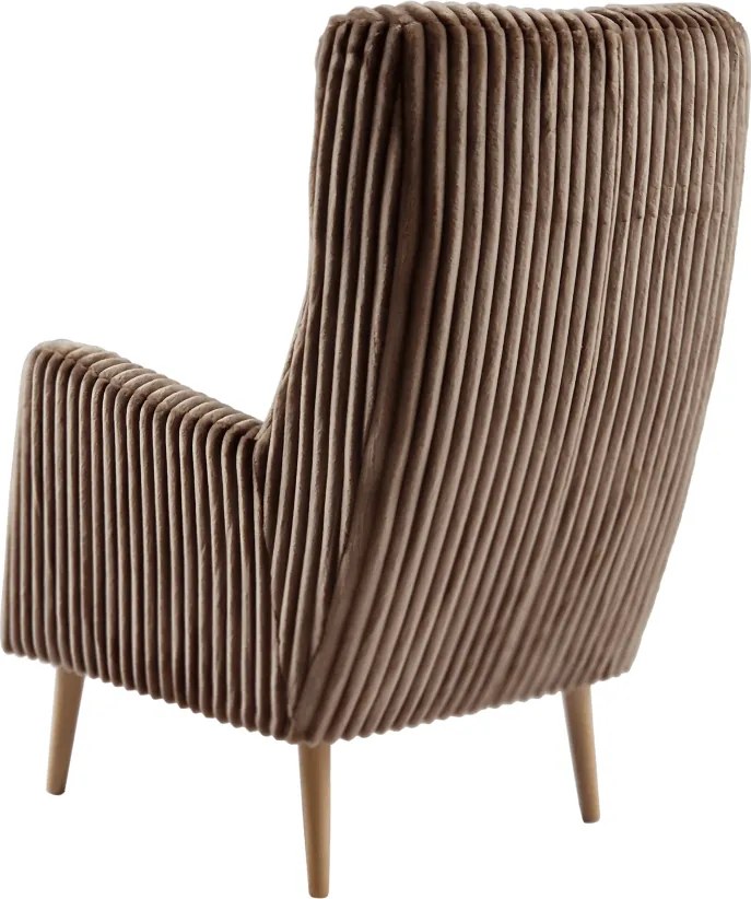 Füles fotel, taupe szürkésbarna/bükk, SAMY 1