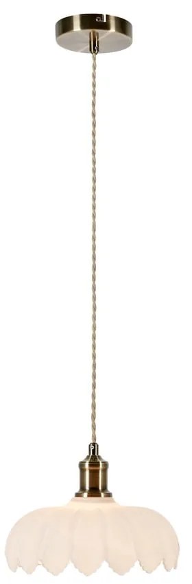 Fehér-sárgaréz színű függőlámpa üveg búrával ø 25,5 cm Kurage – Markslöjd