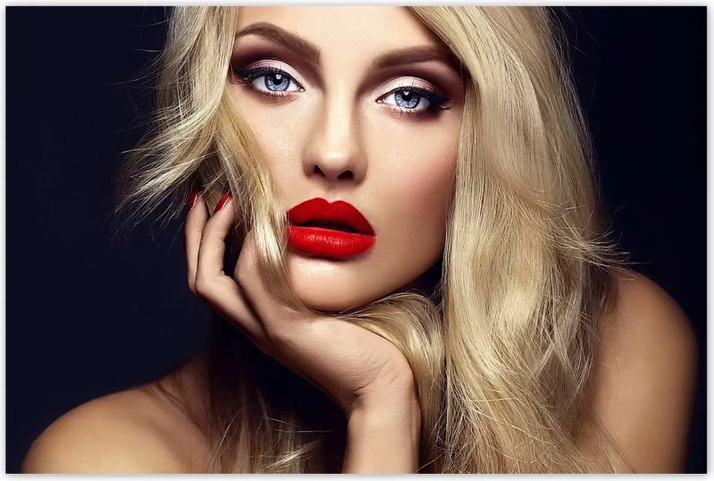 Poszterek 120x80 Hölgy piros rúzsban